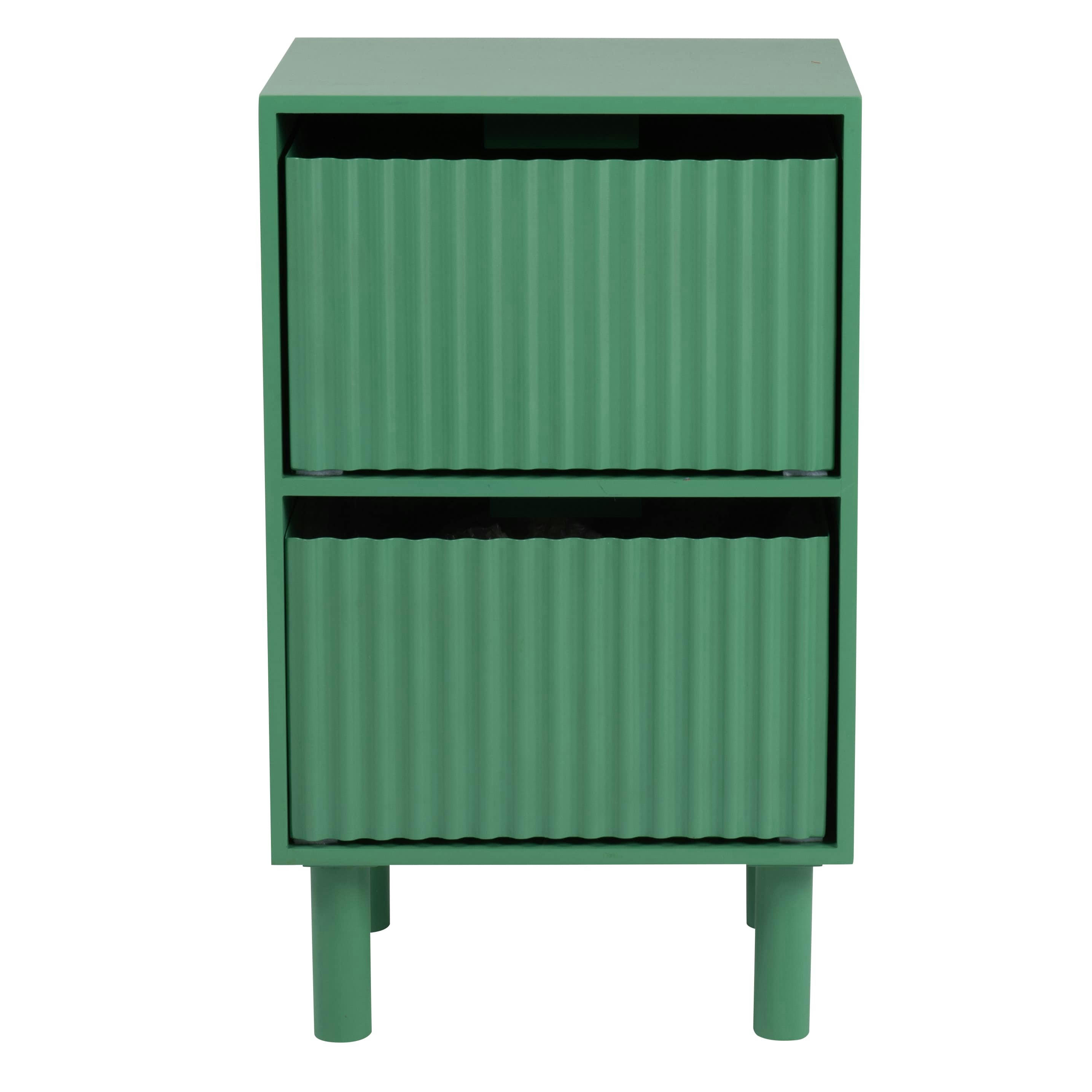 VERRY - Meuble de rangement 2 tiroirs vert