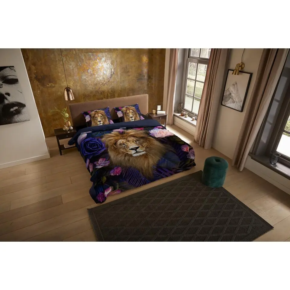 Pure Leeuw Dekbedovertrek Multi-1-persoons (140 x 200/220 cm)