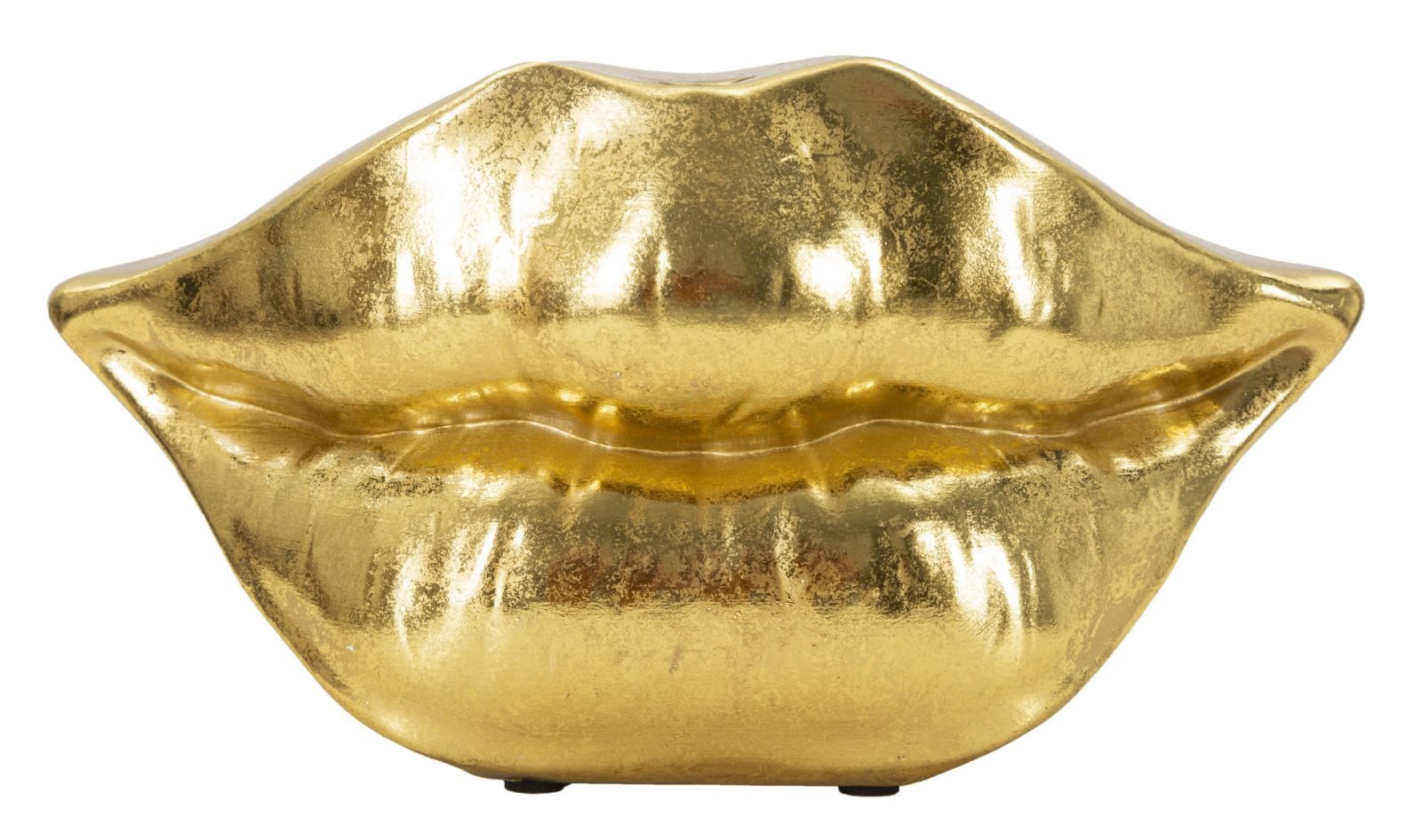 Mouth - Vaas in gouden harsvormige lippen