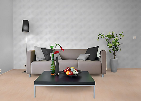 Papier peint vinyle mur et plafond EDEM 115-00 aspect lambris blanc