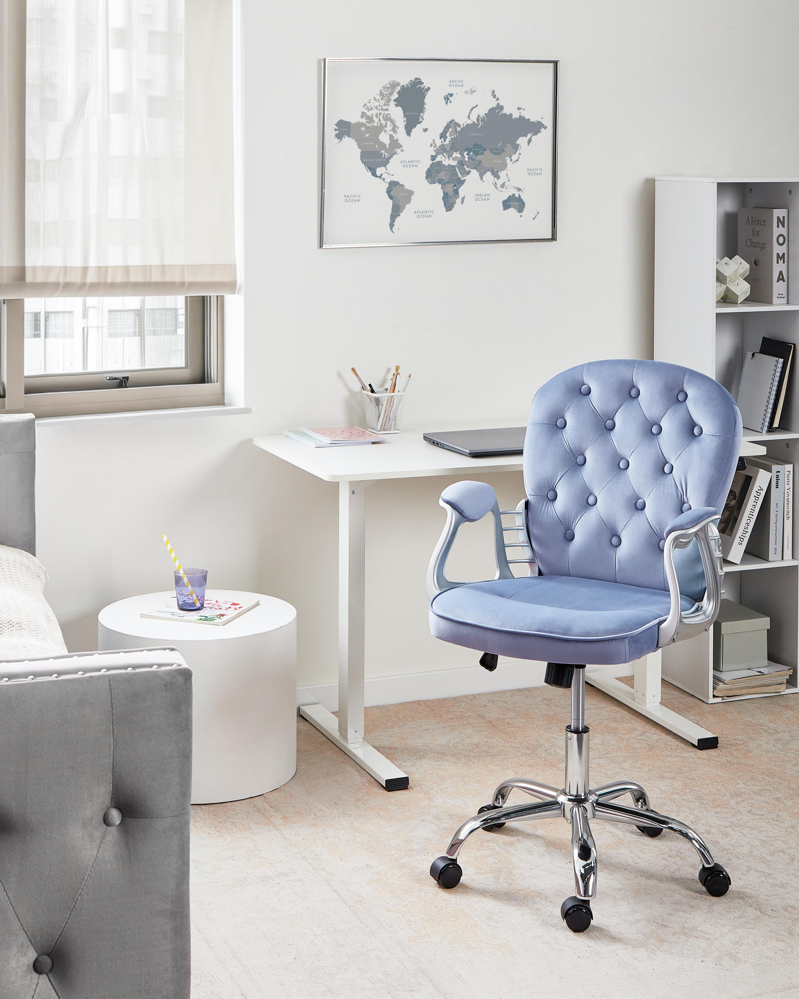 Desk Chair PRINCESS Velvet Light Blue