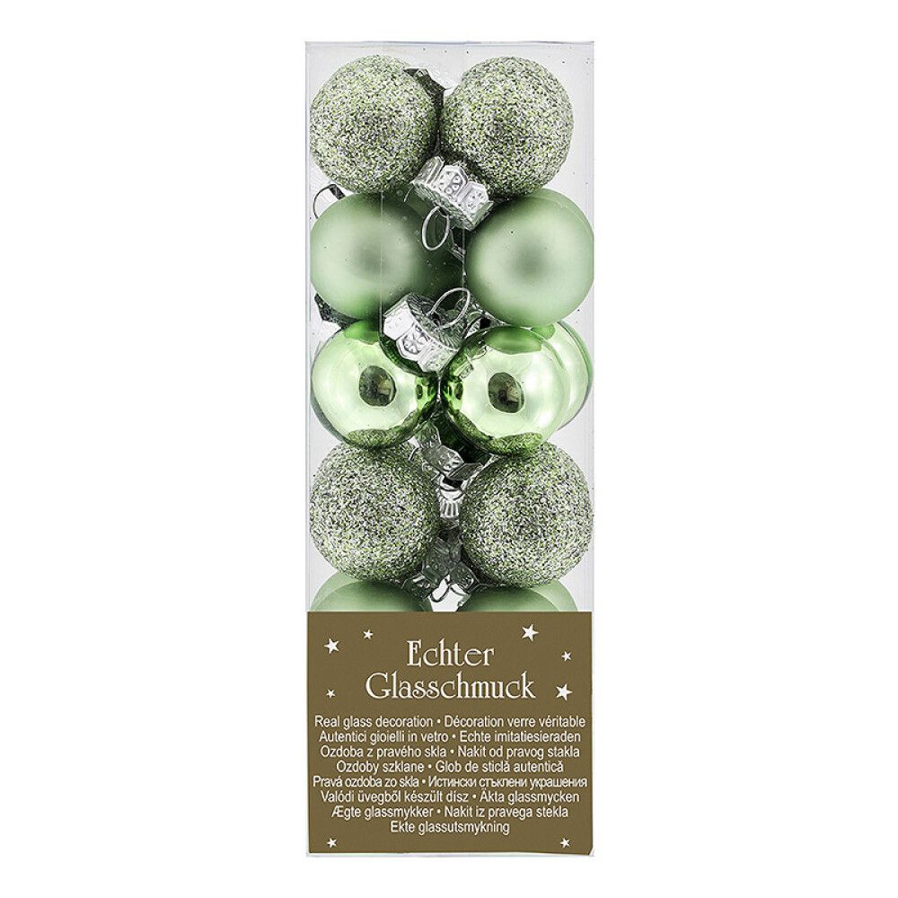 JULEKULER GLASS 2CM GRØNN 24PK