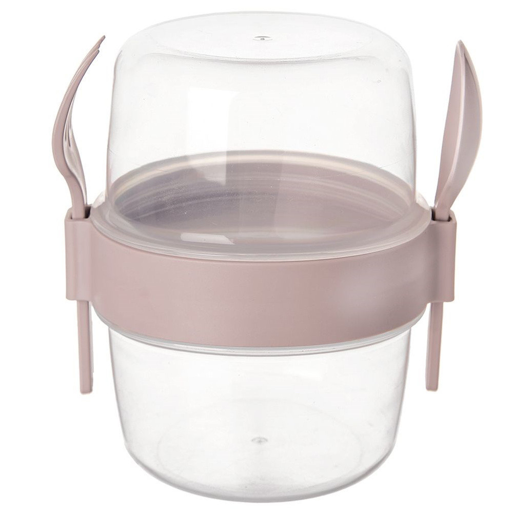 Pojemnik na jogurt z łyżeczką lunchbox kubek 370 ml