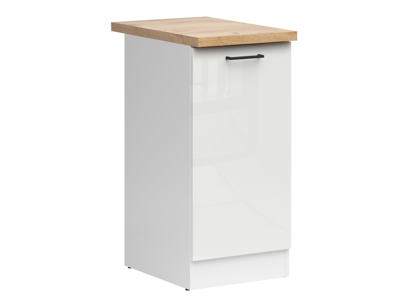 Szafka kuchenna dolna Junona Line 40 cm lewa kredowy połysk z blatem