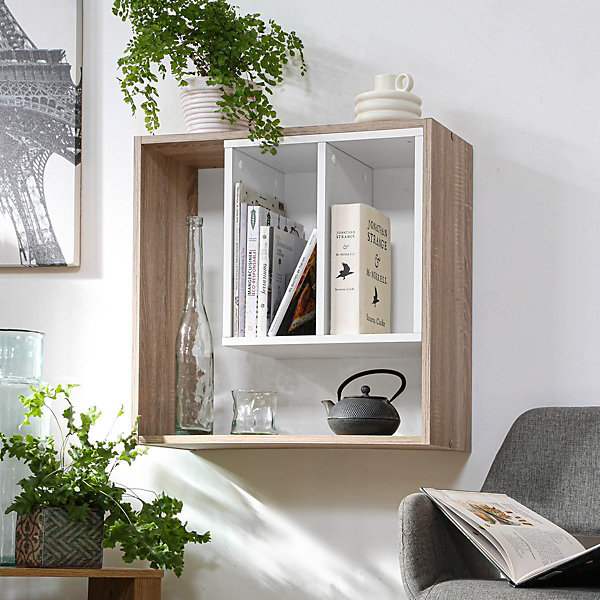 Etagère murale avec rangements Soest 3 - L58,3 x H 58,6 cm