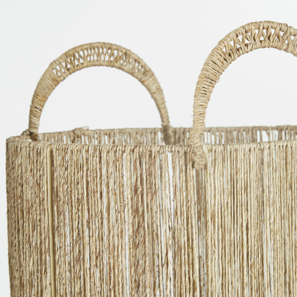 - Paniers en jute noir, marron et beige (x3)