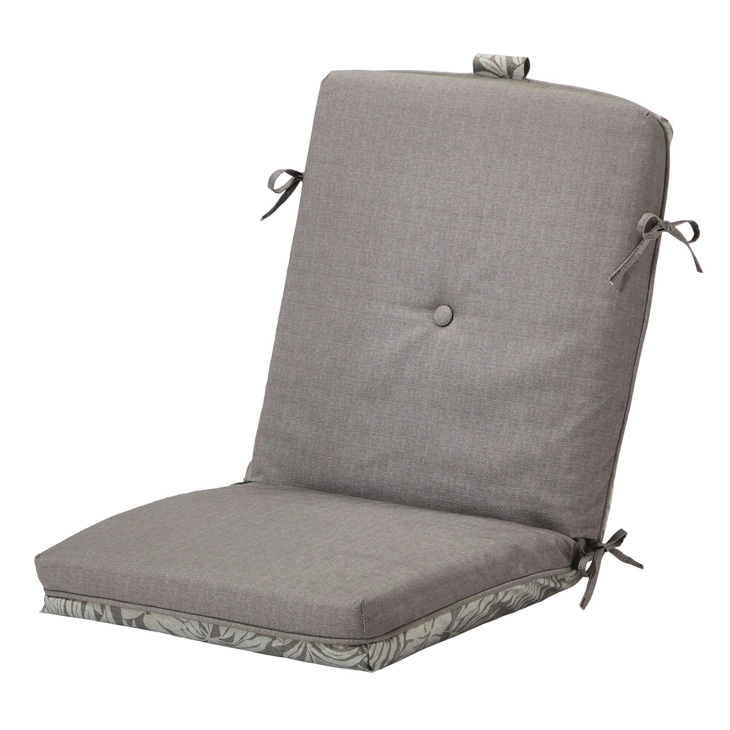 CANVAS Mirabel Patio UV, Water & Stain Resistant Chair Cushion, Black & Grey