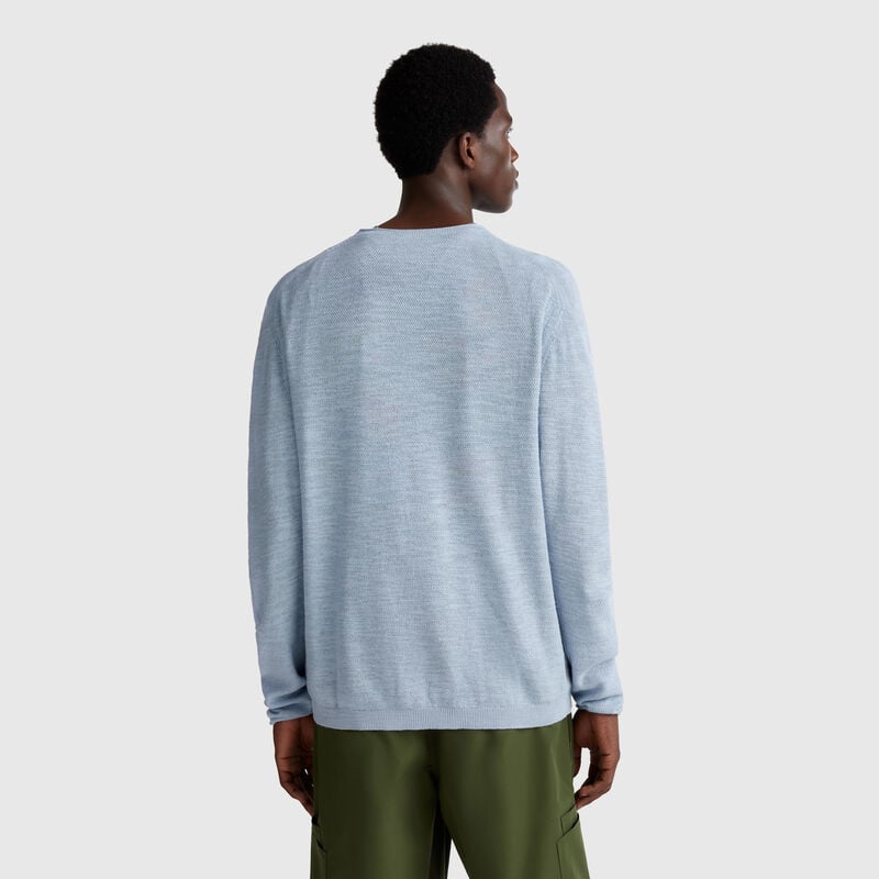 Sweater in linen and cotton blend