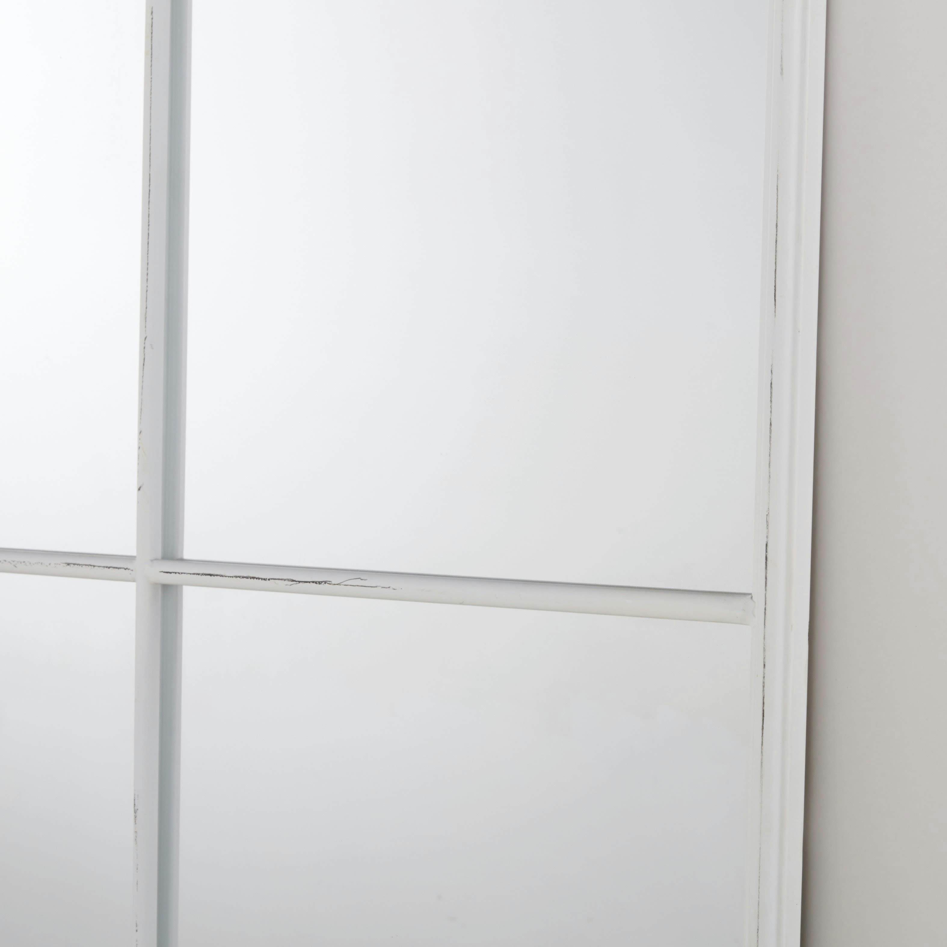 GABINSEN - Miroir carré fenêtre en métal blanc 120x120