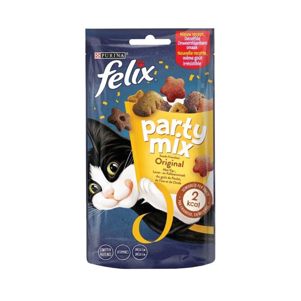 Friandise pour chat Félix party mix picnic saveur poulet, dinde, fromage sachet 60g