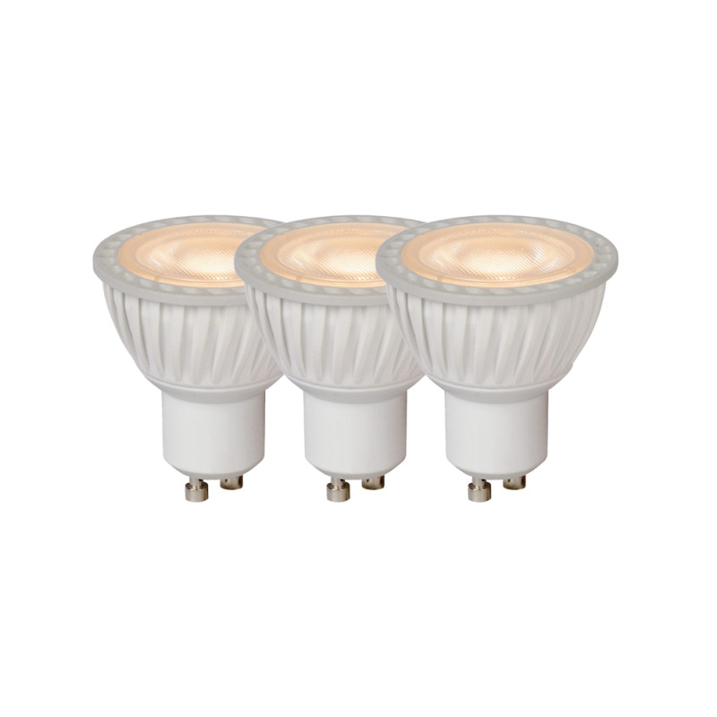 Ampoule LED MR16 blanche dimmable Ø 5 cm GU10 5 W 3 pièces LUCIDE