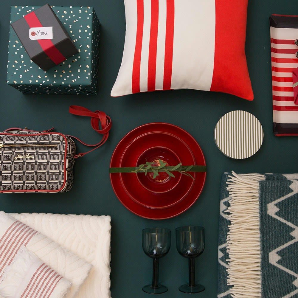 PAMPELUNE - Housse de coussin coton Rouge 25x45 cm