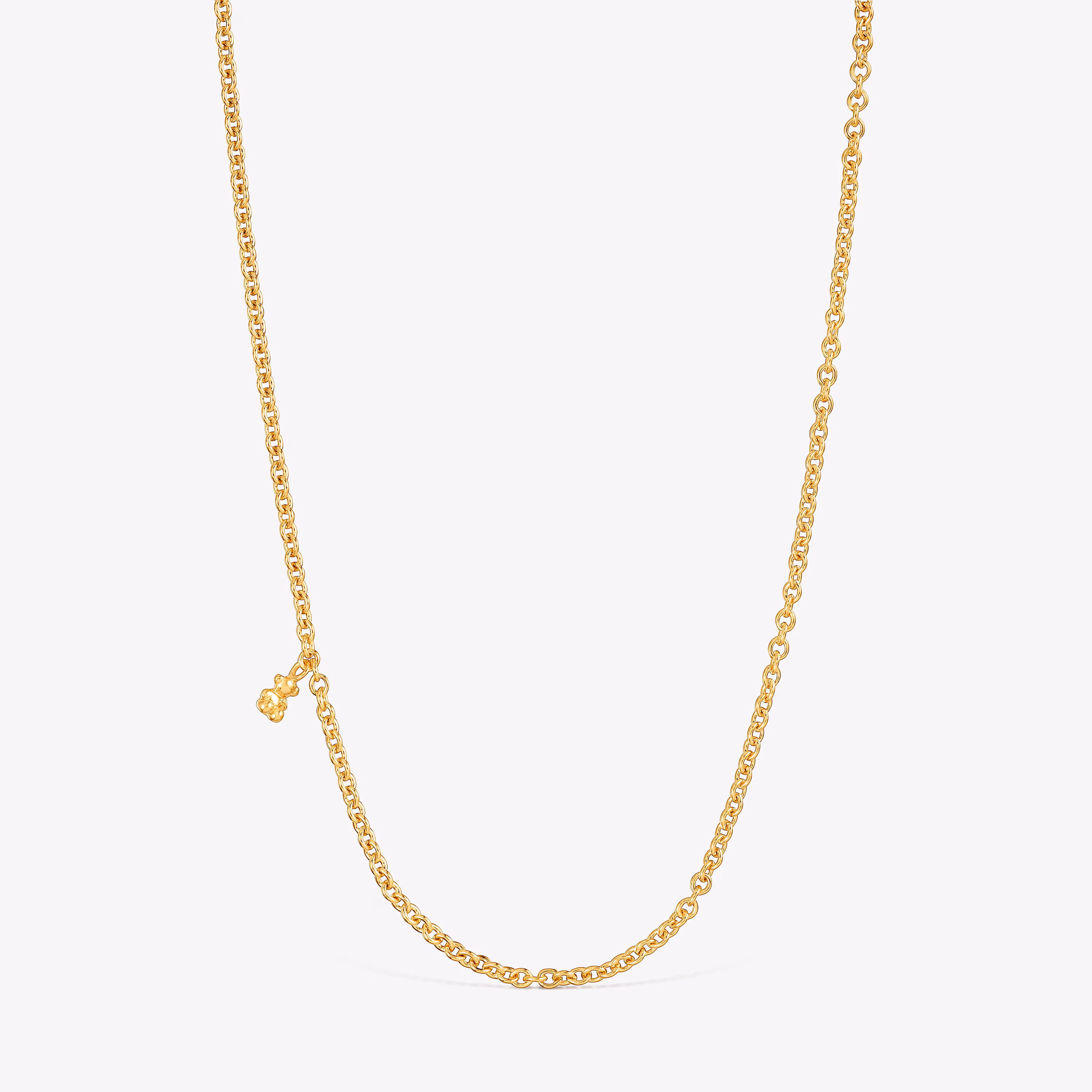 Collar corto con baño de oro 18 kt sobre plata y anillas redondas Bold Bear