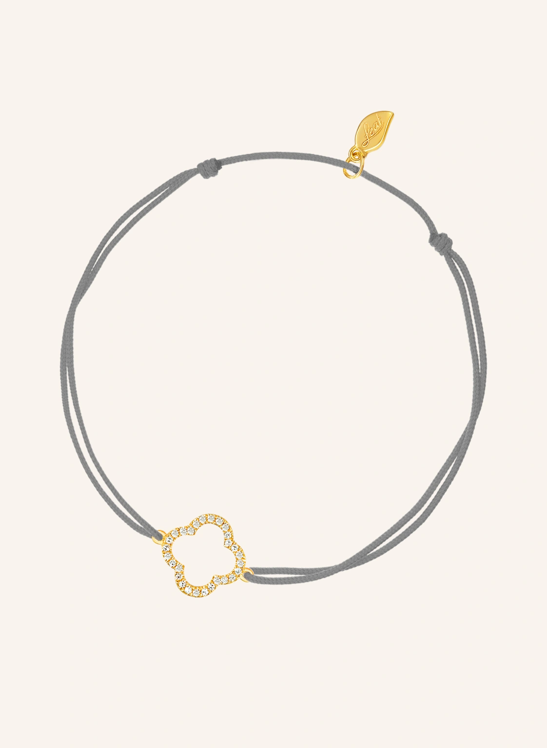 Leaf Freundschaftsarmband CLOVER aus 18 Karat Gelbgold mit Diamanten