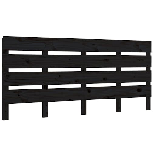 NNEVL Headboard Black 180x3x80 cm Solid Wood Pine