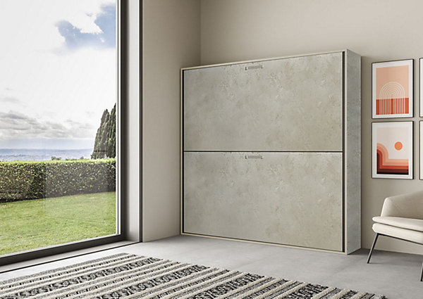 Lit double escamotable Kando avec matelas en cachemire