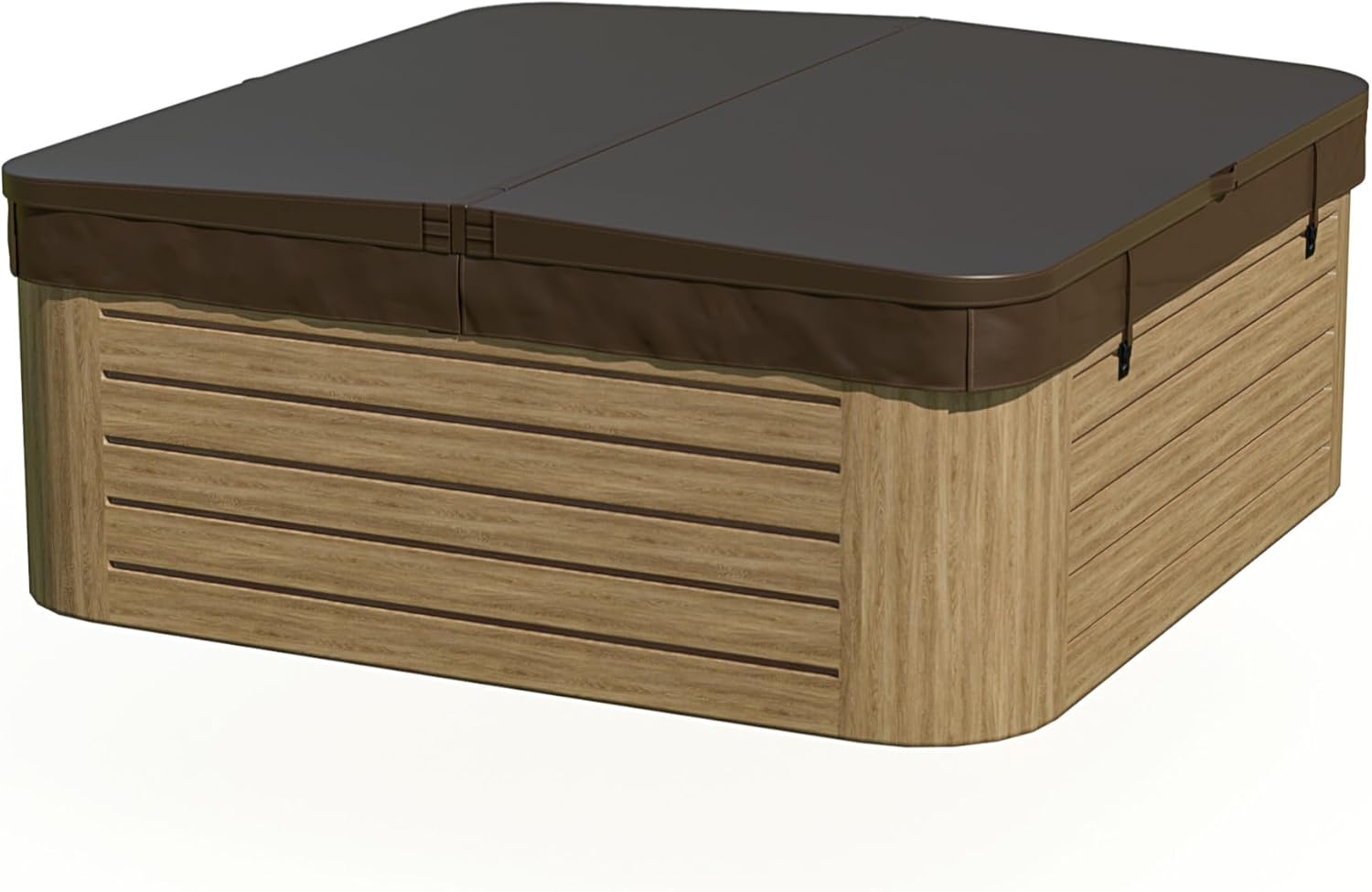 The Cover Guy Hot Tub Cover | Replacement Spa Covers with UV Protected Vinyl + High Density Foam | Energy-Saving Cover for All Climates | Fits Square Tubs with 88-90 Sides and 8 Corners | Espresso
