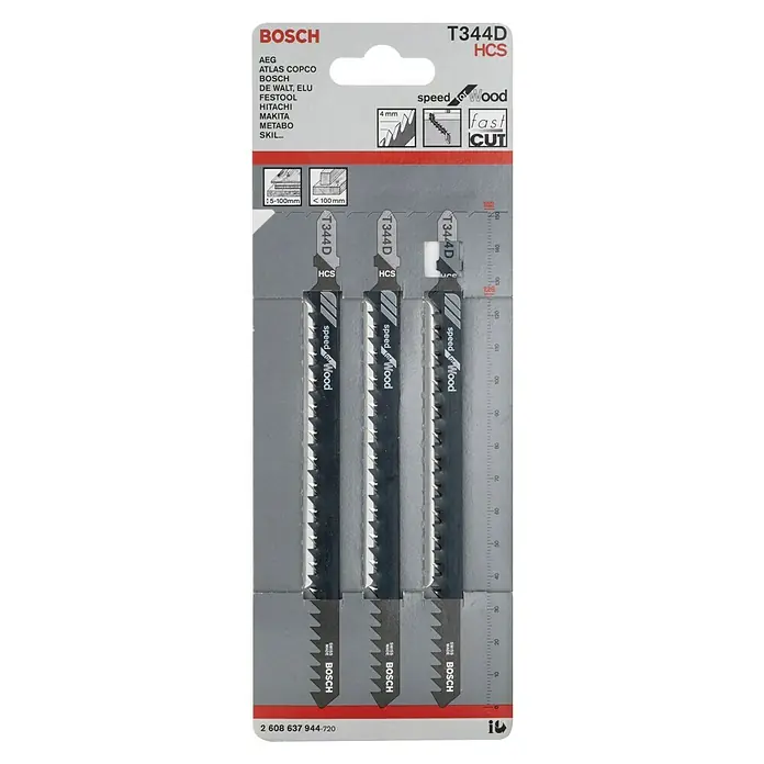 STIKKSAGBLADSETT BOSCH T 344 D TRE/GROV 3 STK