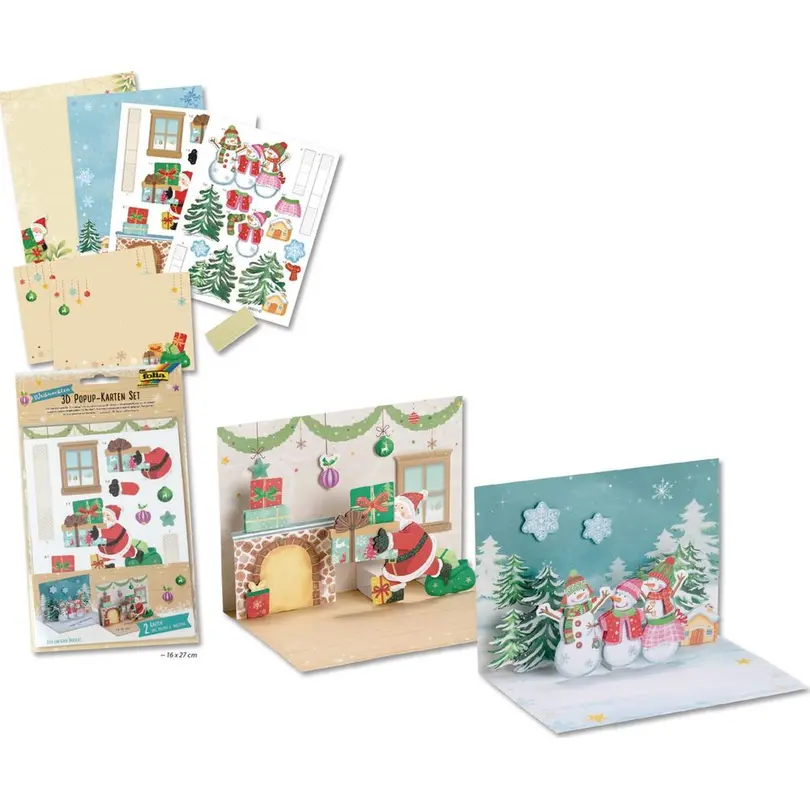 Karte 2er-Set Weihnachtskarte 3D-Set