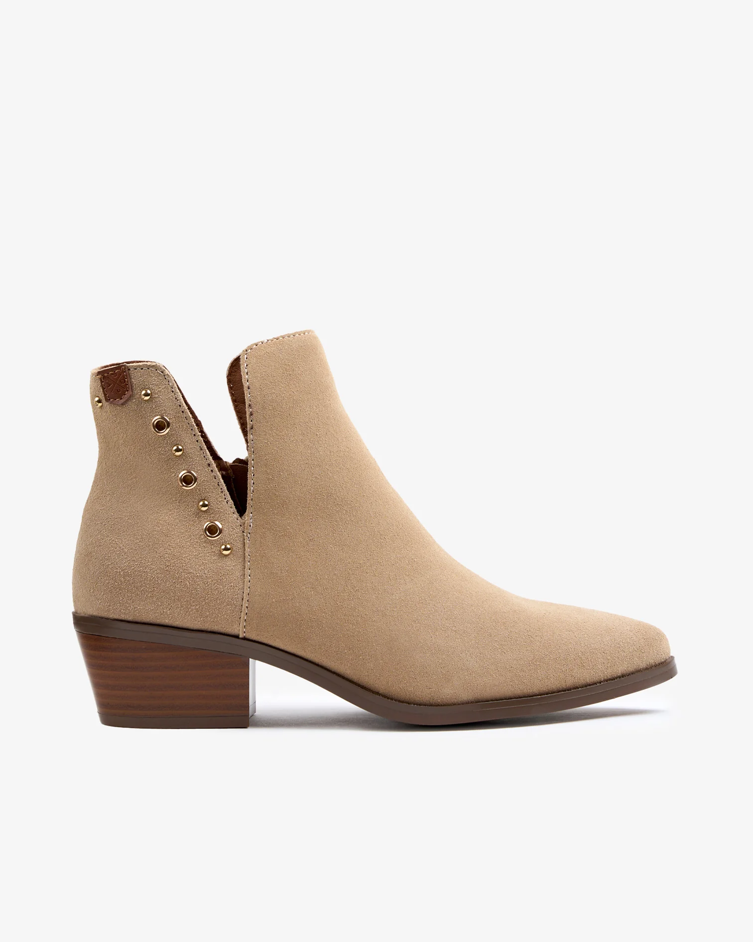 Botín de Serraje Beige con Tachuelas Arista