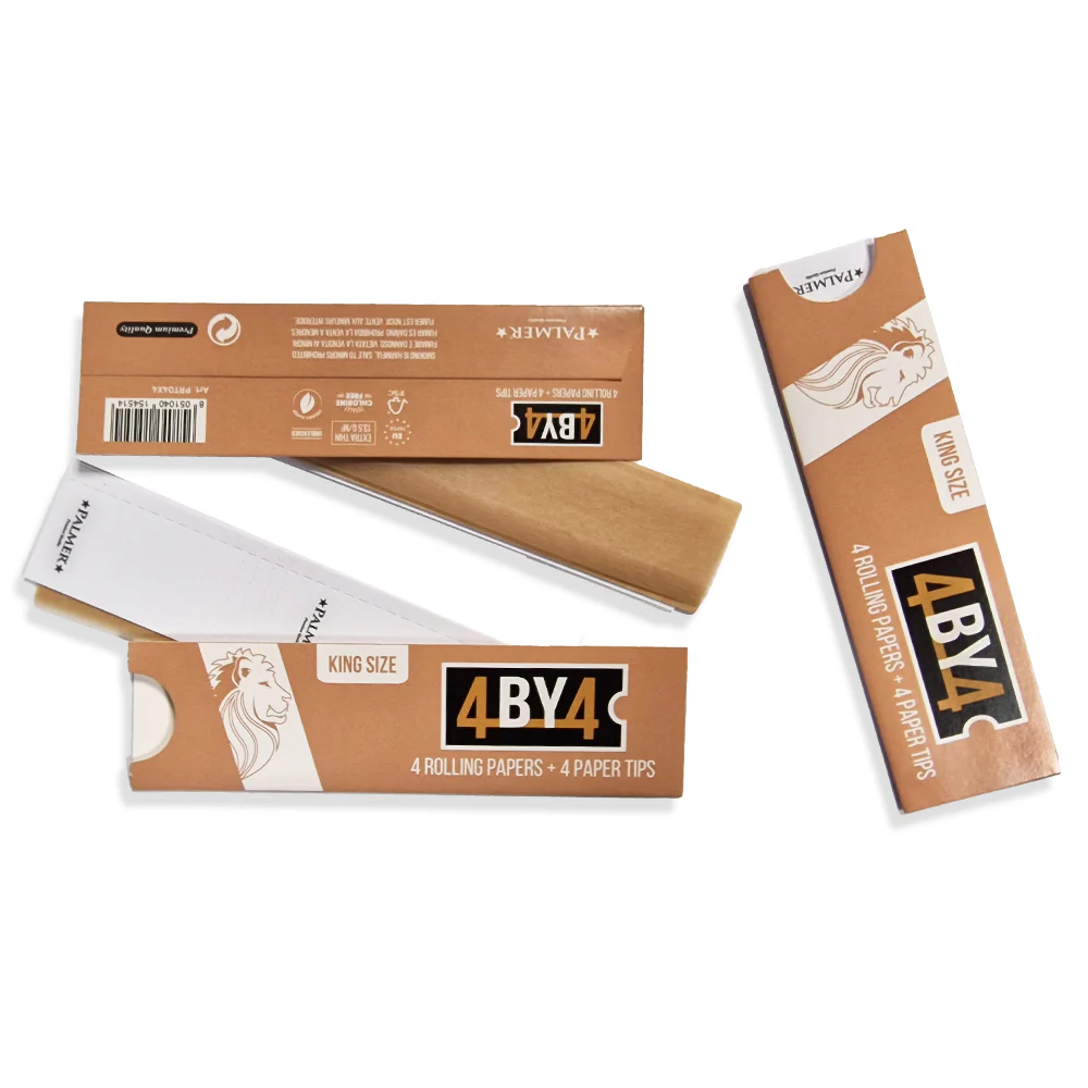 Palmer 4 BY 4 King Size Rolling Papers + Paper Tips