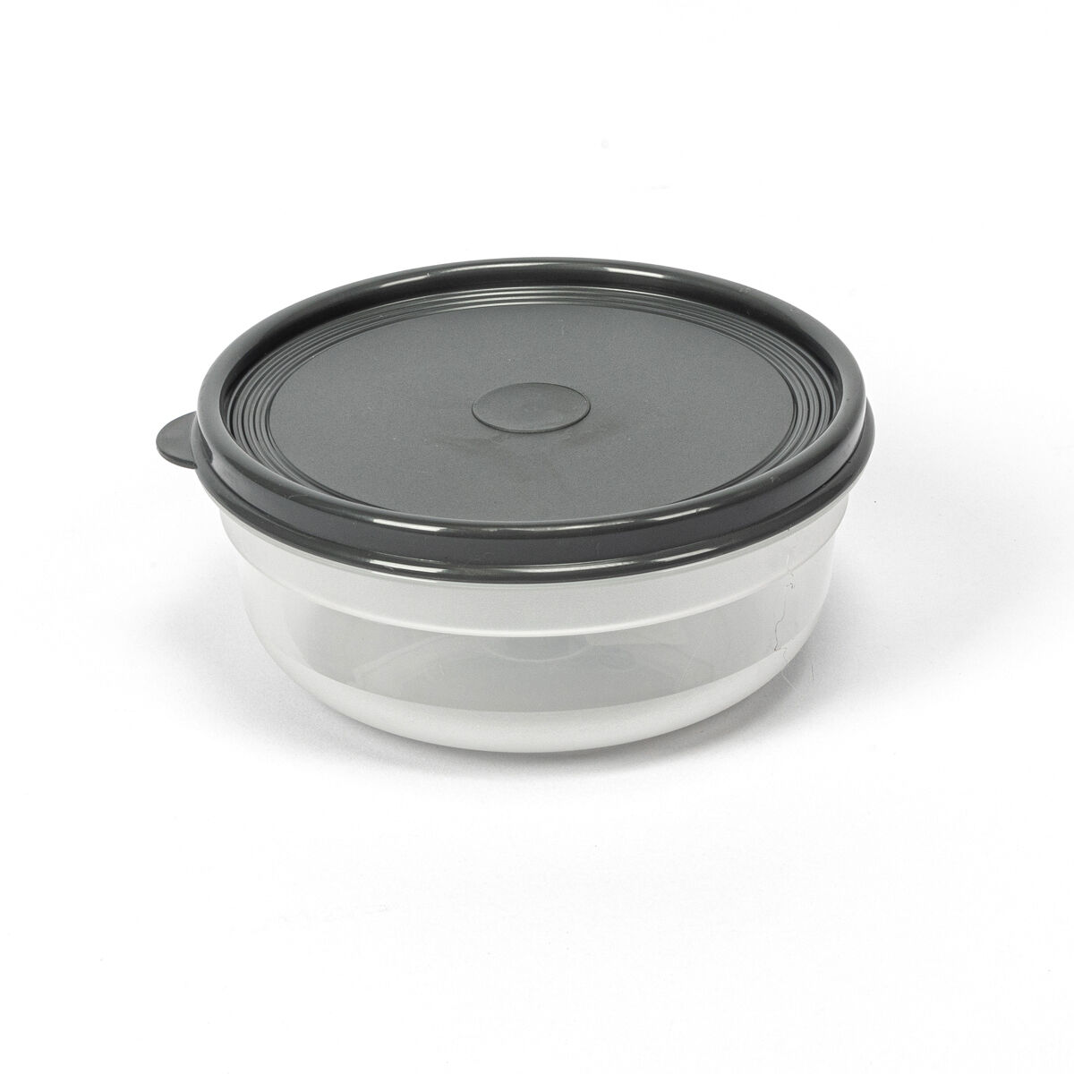 Caixa redonda com tampa cinza 0,8l