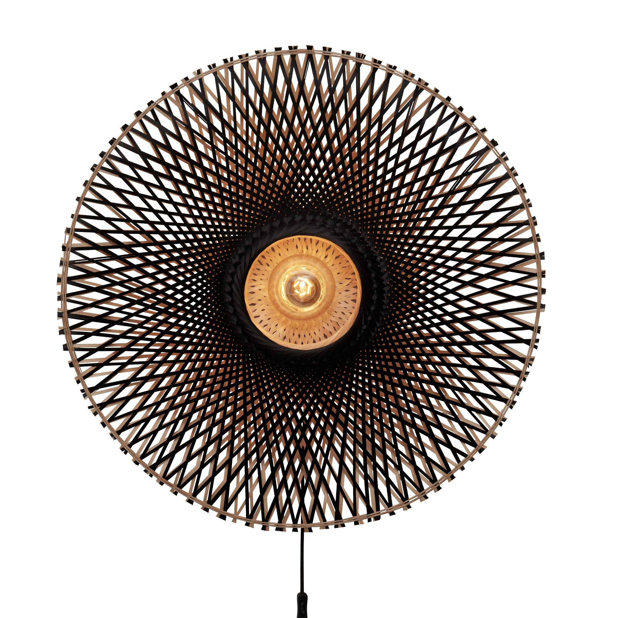 GOOD&MOJO wandlamp Kalimantan - zwart - Ø30cm