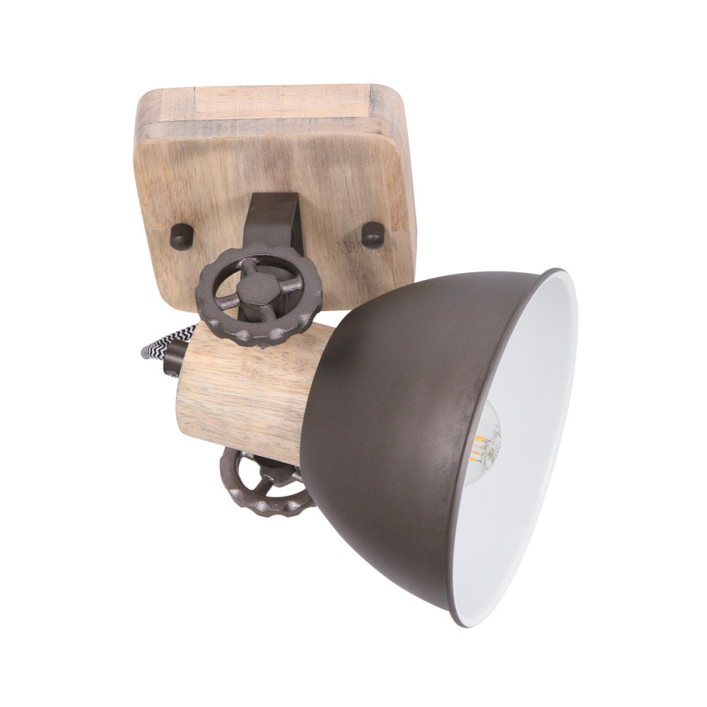 Mexlite spot gearwood - 1 lichts - 15x 17 cm - antraciet