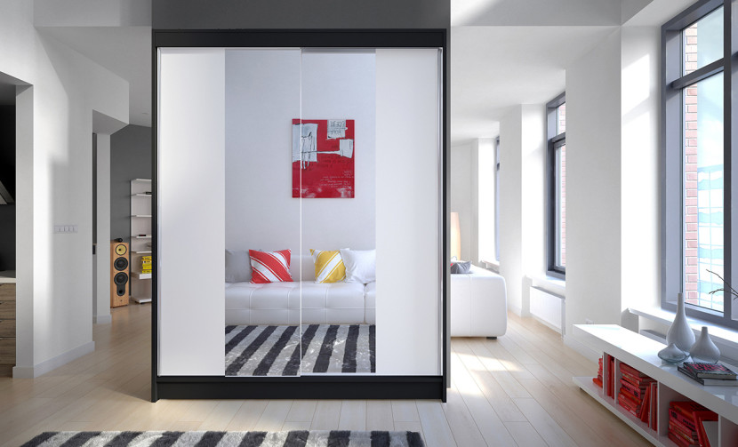 Szafa przesuwna z lustrem FEVER 150 Black
