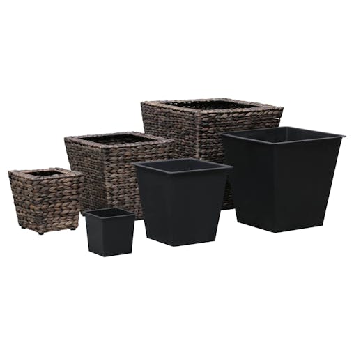 NNEVL Garden Raised Beds 3 pcs Water Hyacinth Brown
