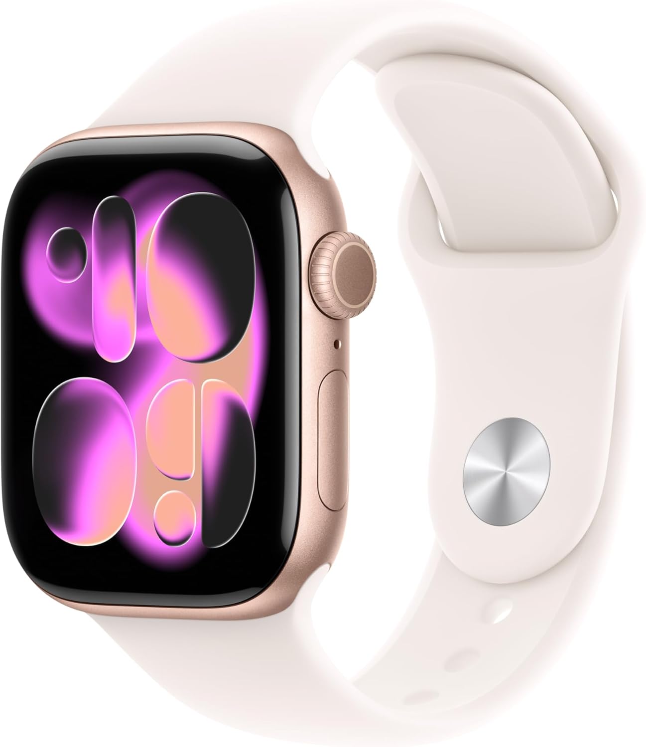 Apple Watch Series 11 [GPS + Cellular 42mm] Smartwatch with Rose Gold Aluminum Case w Light Blush Sport Band - S/M. Sleep Score  Fitness Tracker  Health Monitoring  Always-On Display  Water Resistant