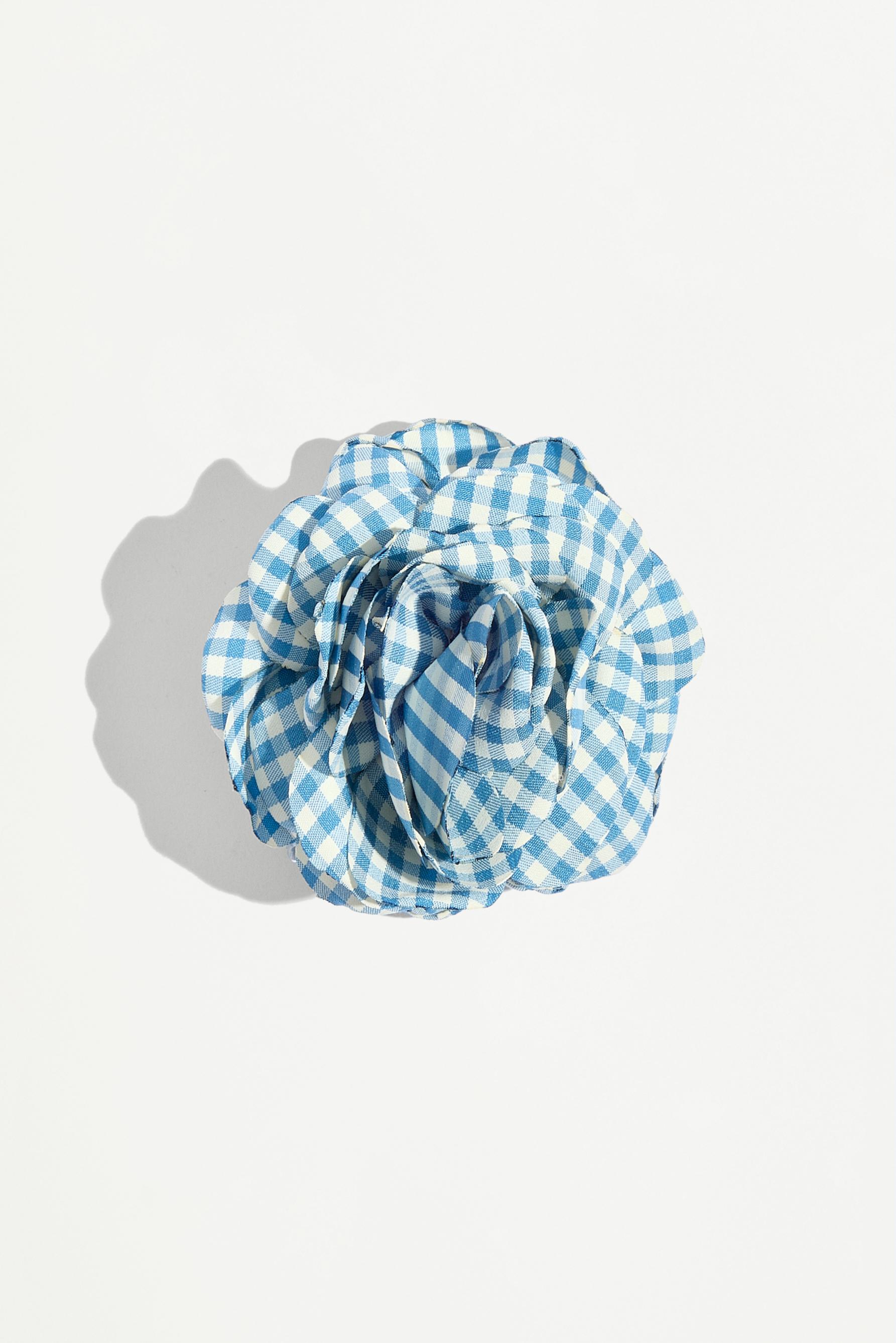 Pinza flor cuadro vichy