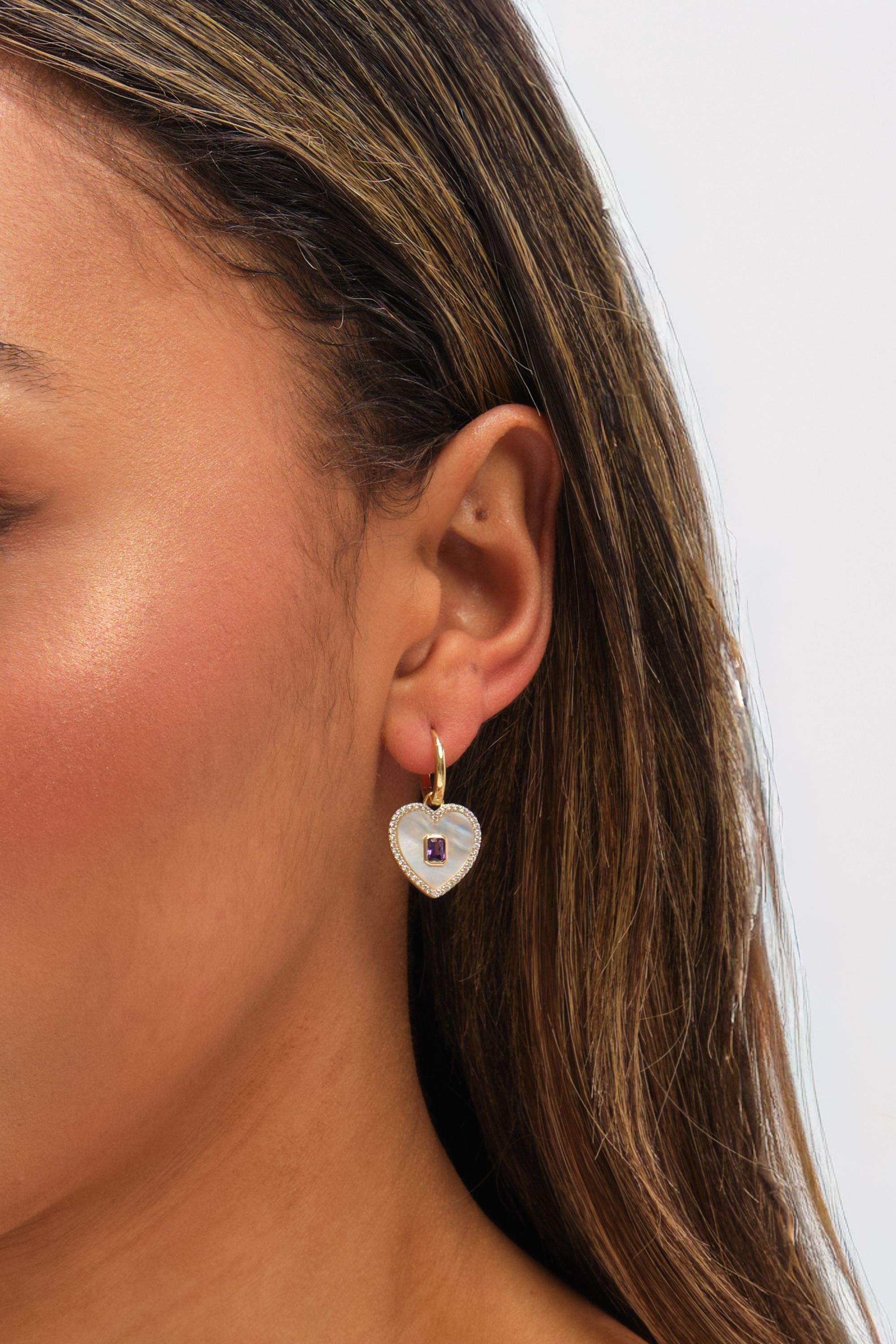 Jon Richard Gold Plated and Mother of Pearl Heart Earrings