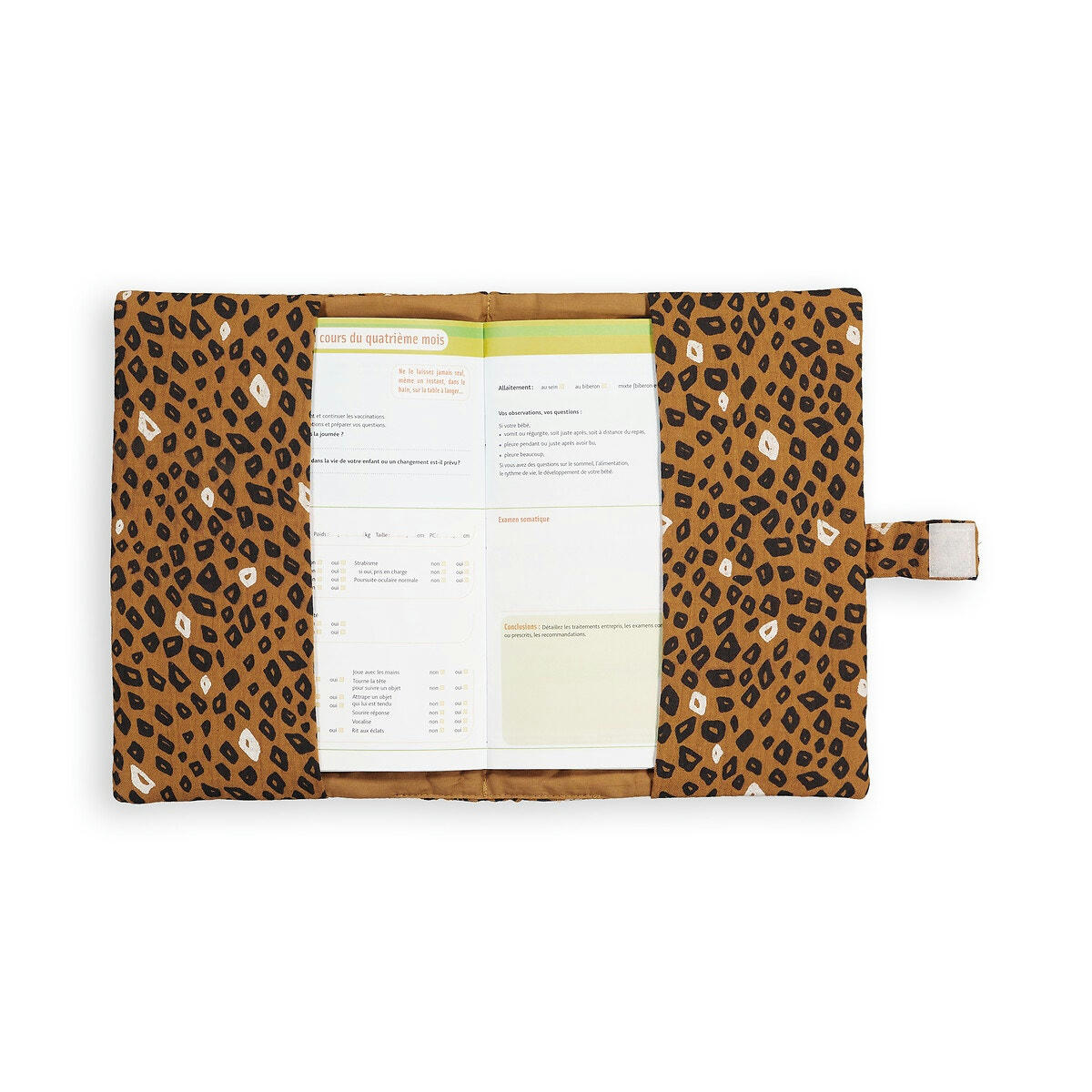Protège-carnet de santé gaze de coton Wild léopard