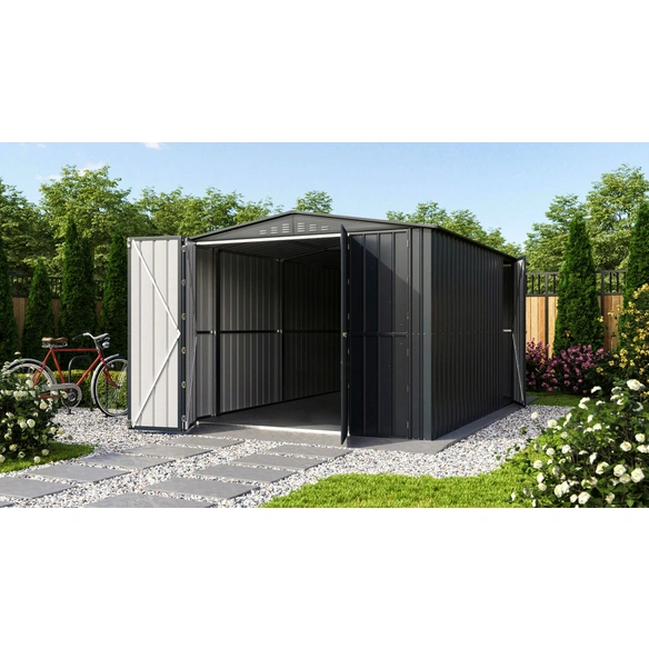 Gerätehaus »Parker«, Stahl, Satteldach, 13,4 m², BxT: 308 x 465 cm, anthrazit matt