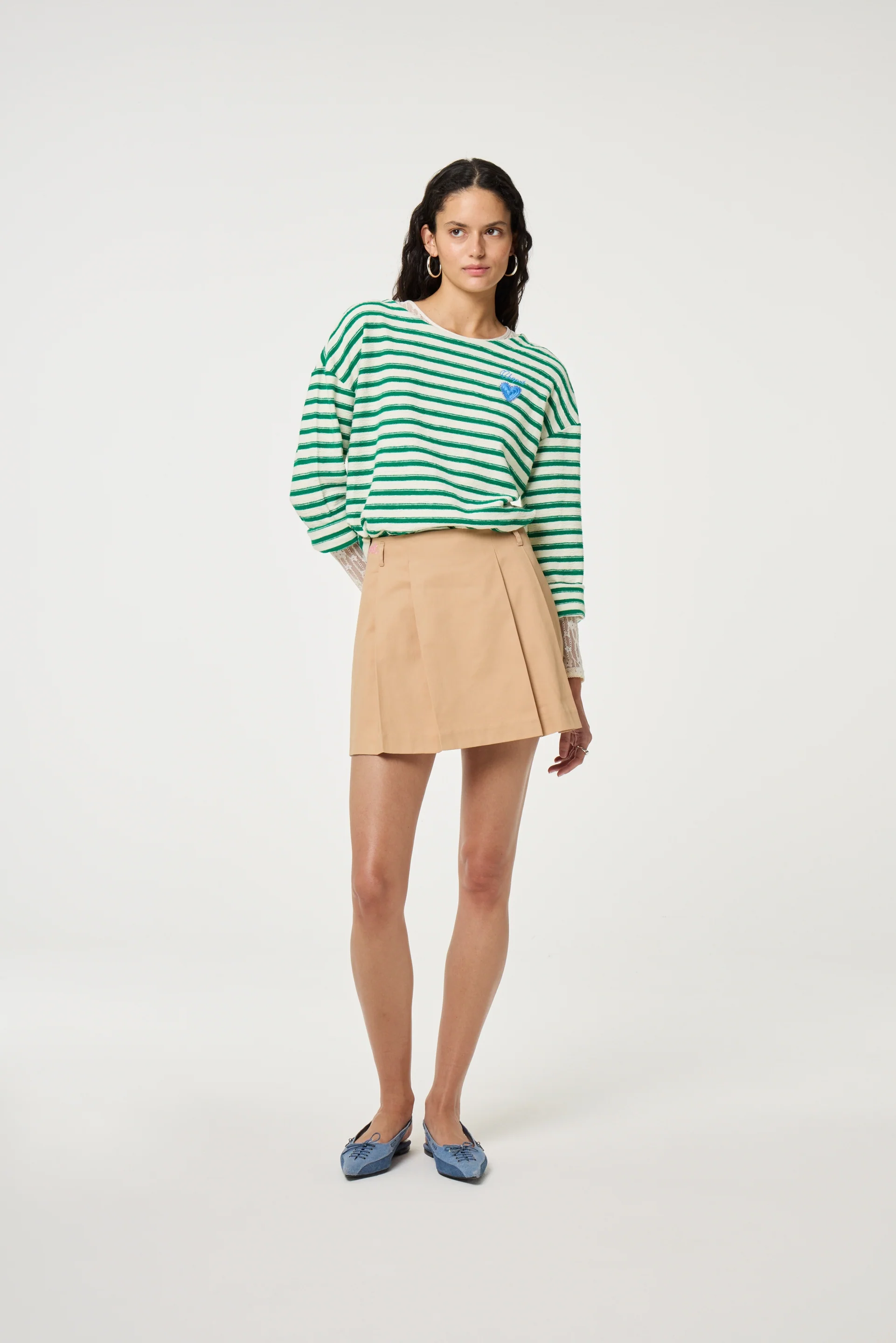Celina Top | Cosy White/Green