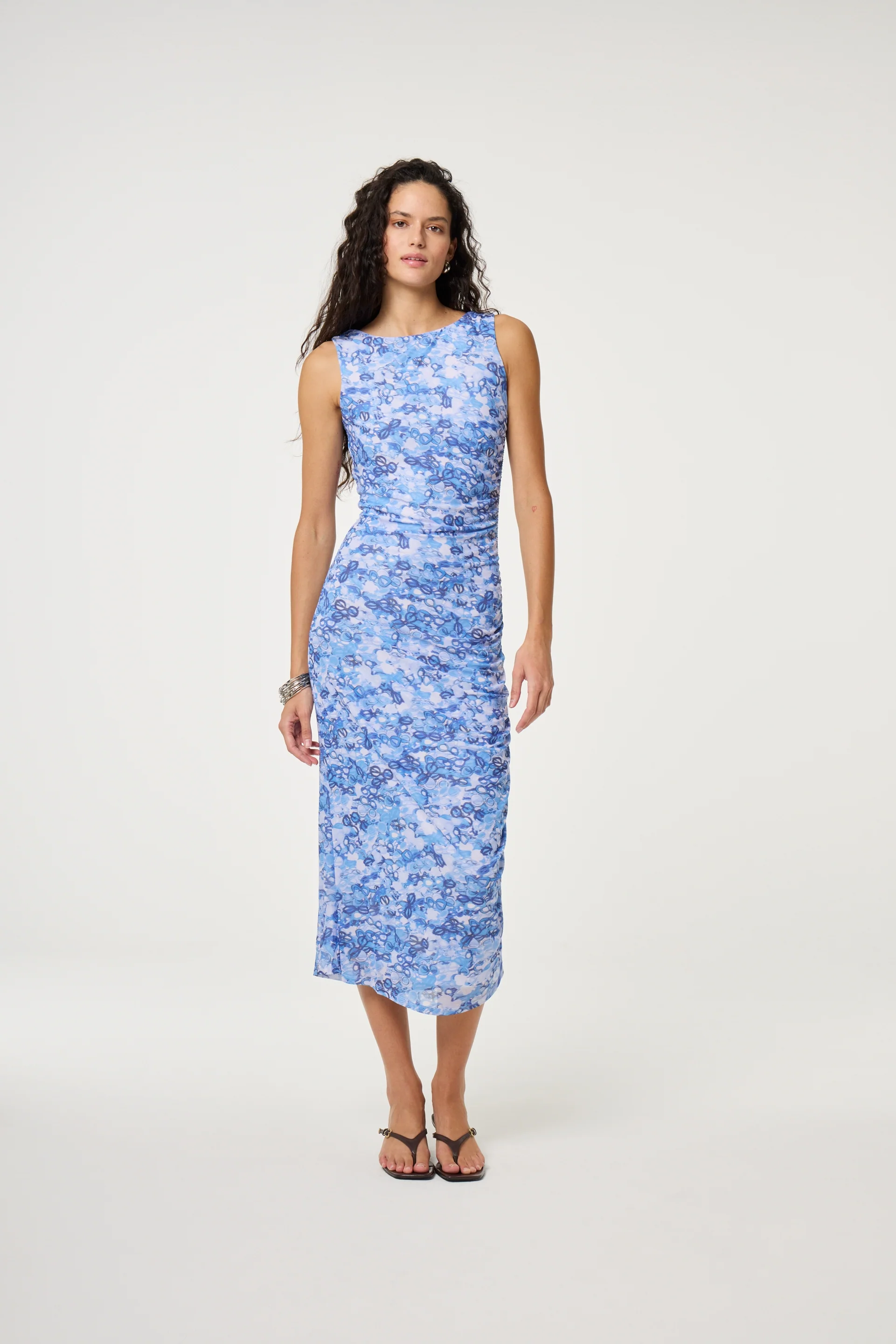 Zina dress | Blue/Cosy White