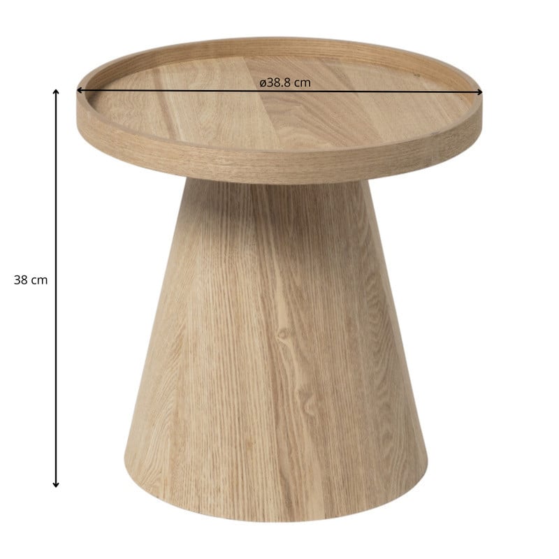 Bijzettafel Rondo klein - naturel - &Oslash;38.8x38 cm