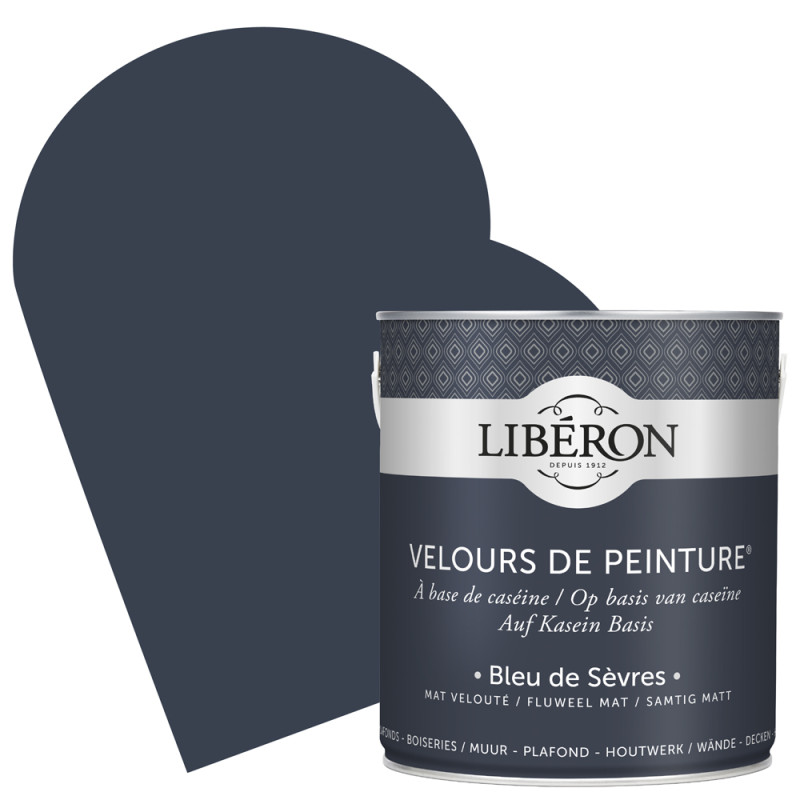 Peinture pour murs Velours de Peinture bleu de Sèvres mat 2,5 L LIBERON