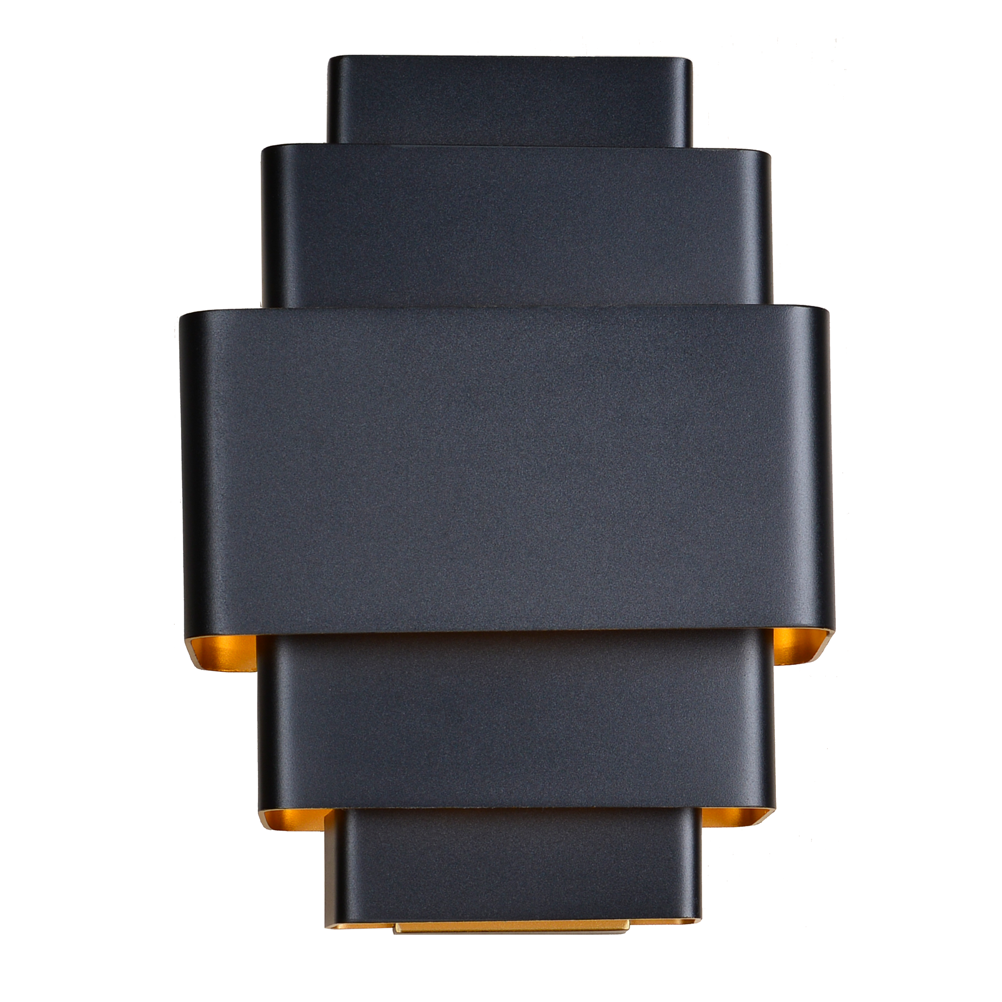Artdelight Wandlamp Layers Zwart - Goud Up & Down 27.5 x 20cm excl. 3