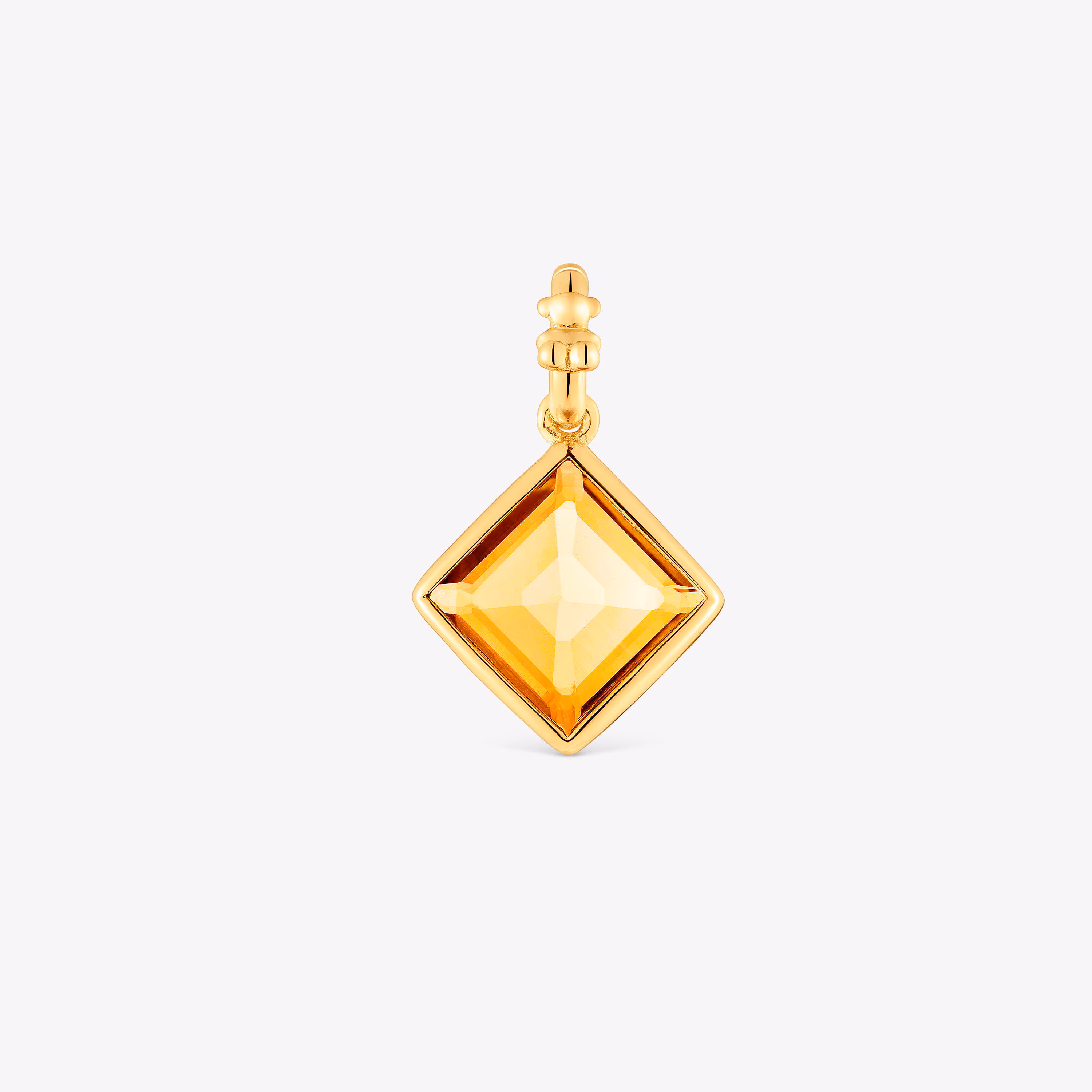 Colgante pequeño con baño de oro 18 kt sobre plata y citrino Medallions