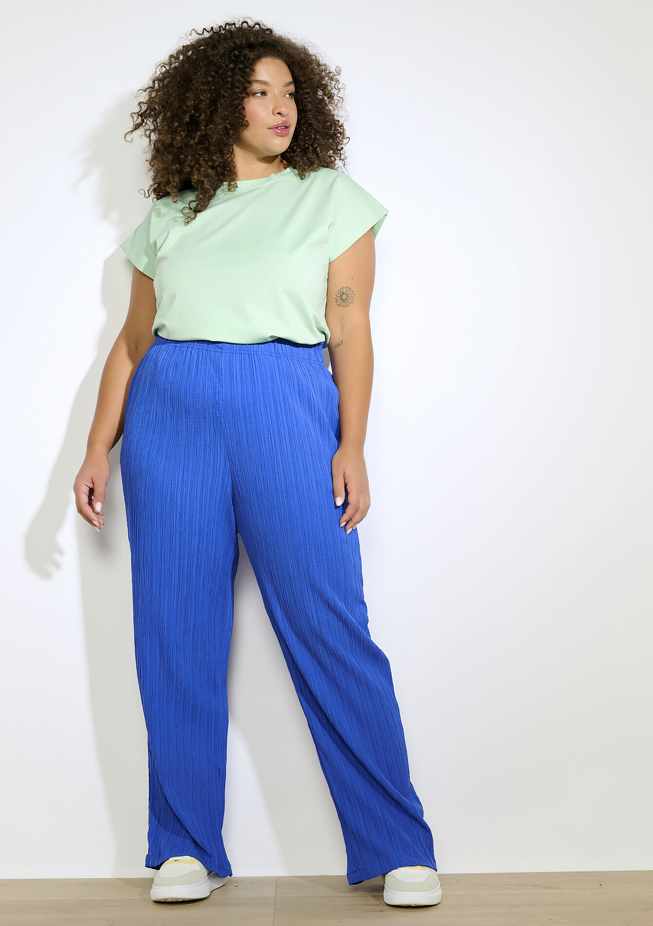 Wijde broek met textuur