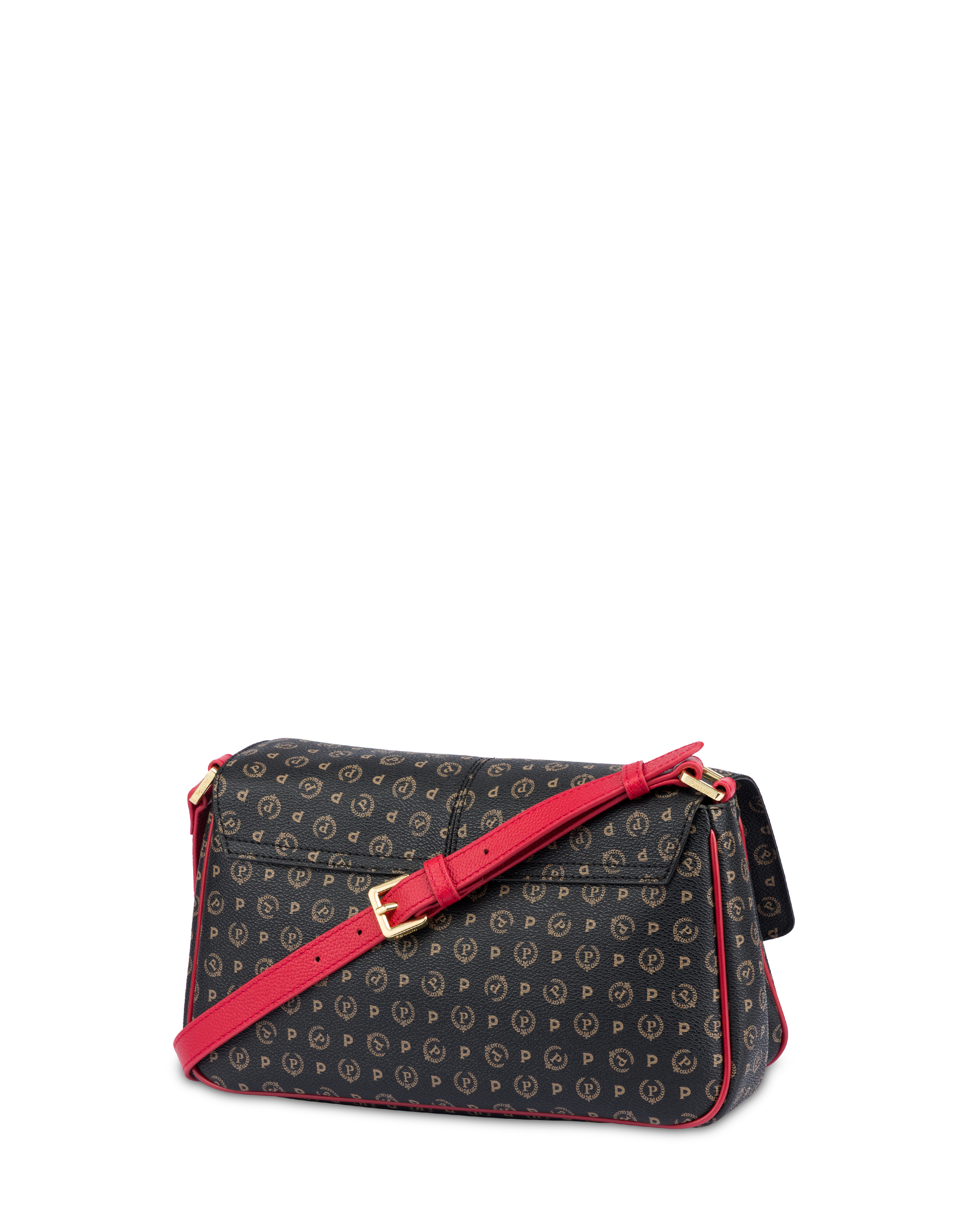 Crossbody Bag In Heritage Logo Nero/lacca