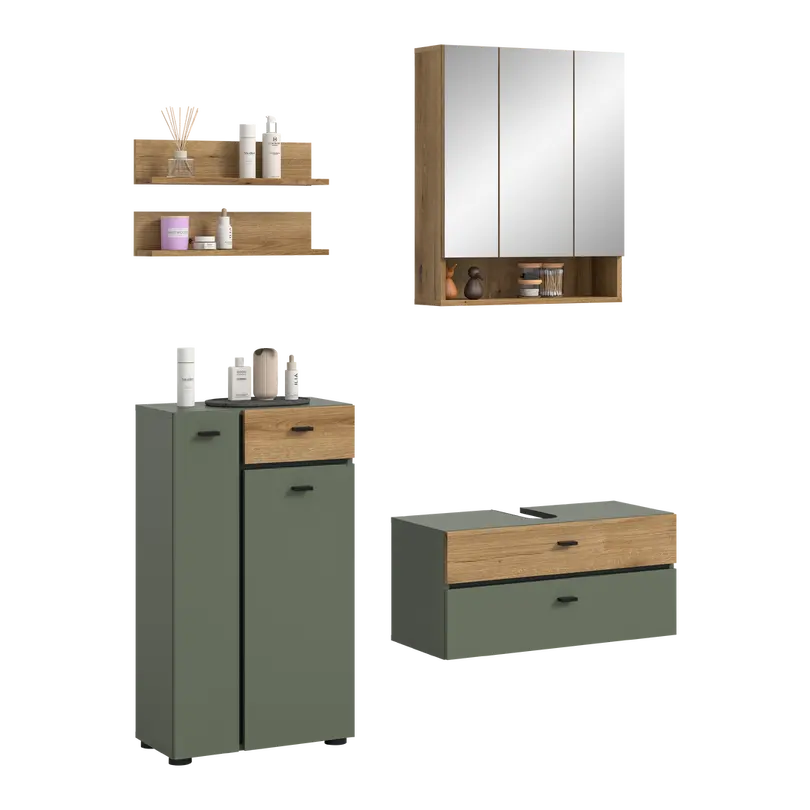 Badschrank 4-teilig Aqua