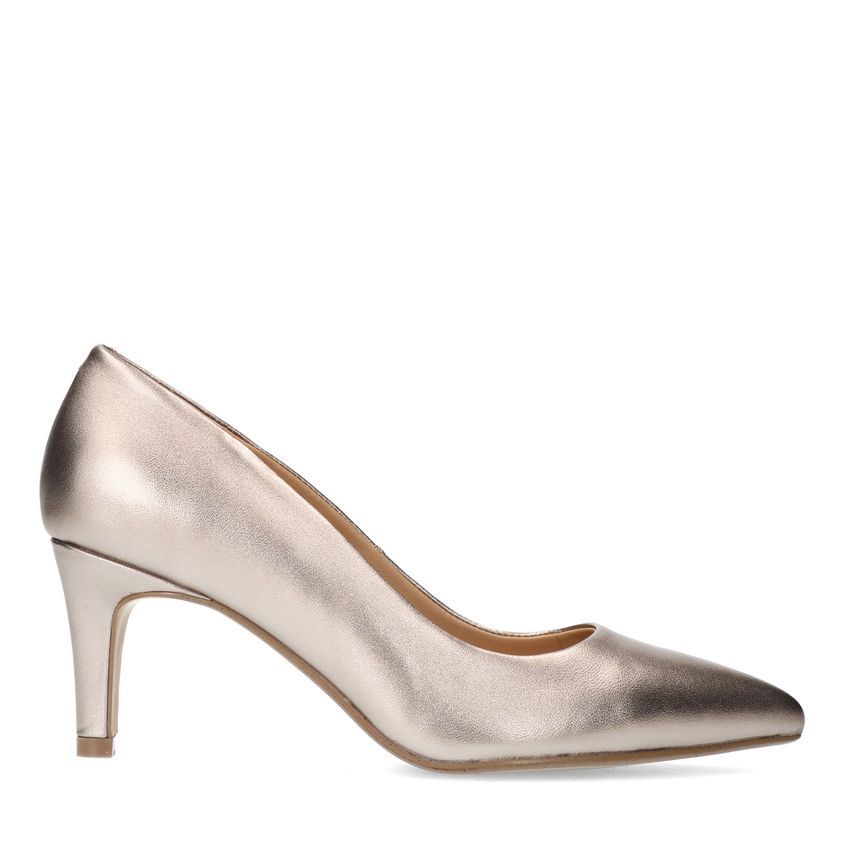 Manfield Bronzen leren pumps