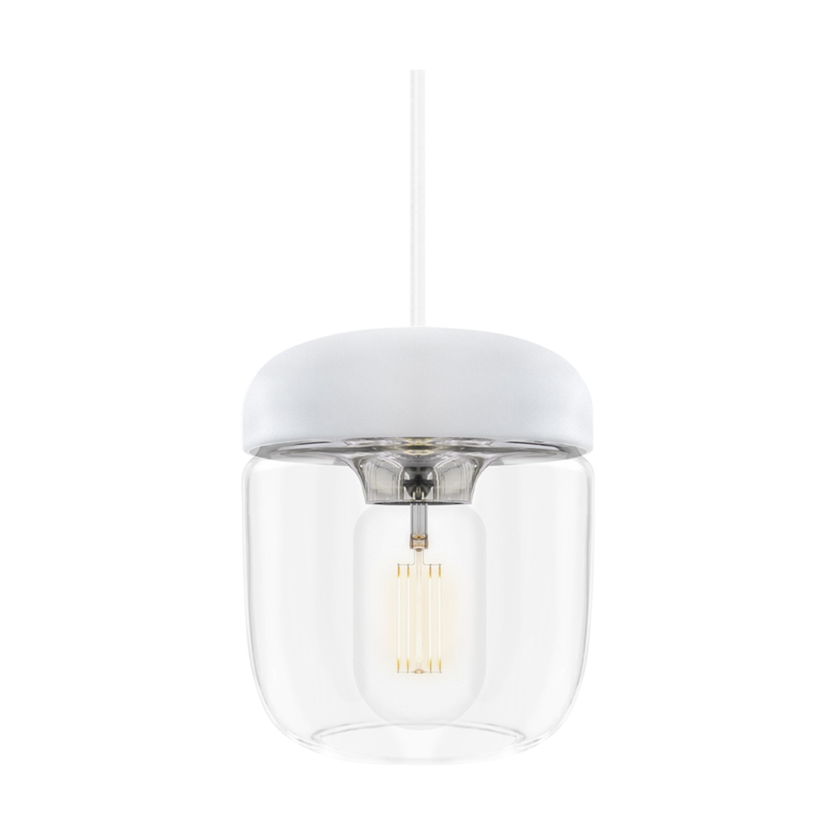 Umage Acorn hanglamp wit met steel - met koordset wit - Ø 14 cm