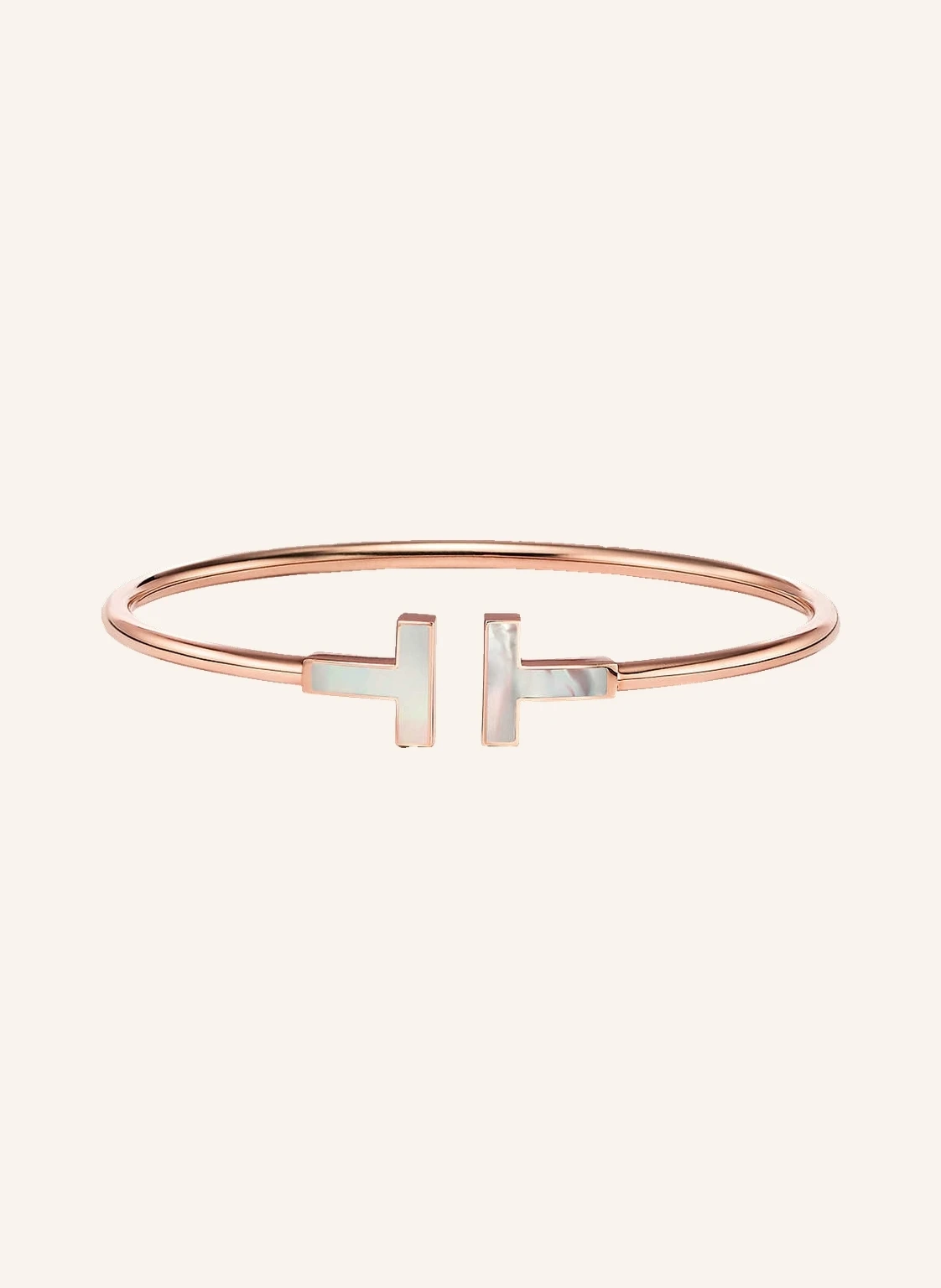 TIFFANY & Co. Armreif TIFFANY T WIRE aus 18 Karat Roségold mit Perlmutt