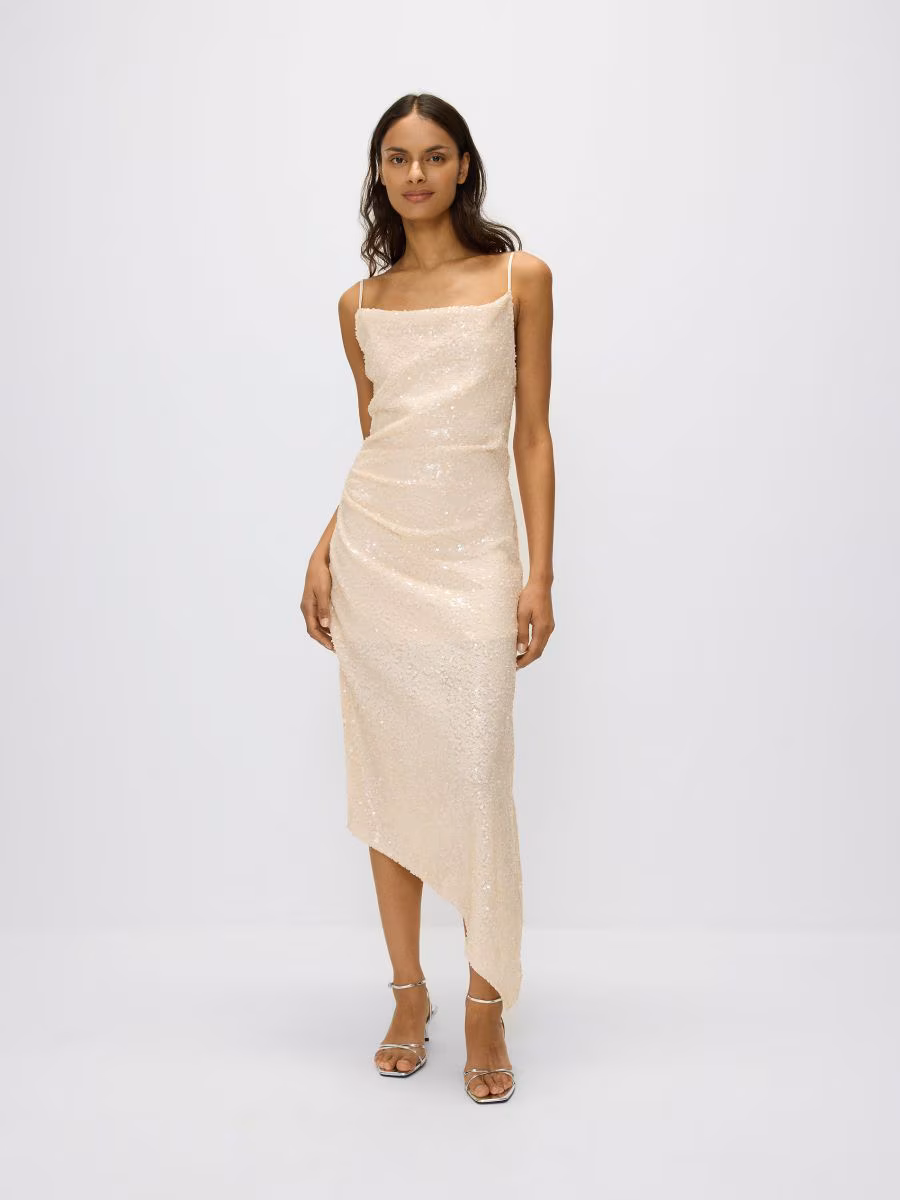 Asymmetric Dress With Sequins