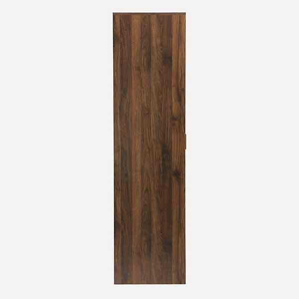 Dressing. armoire. 2 portes avec penderie et rangements LINEAR noyer. panneaux stratifiés et pied en bois de sapin L 80 x P 48 x H