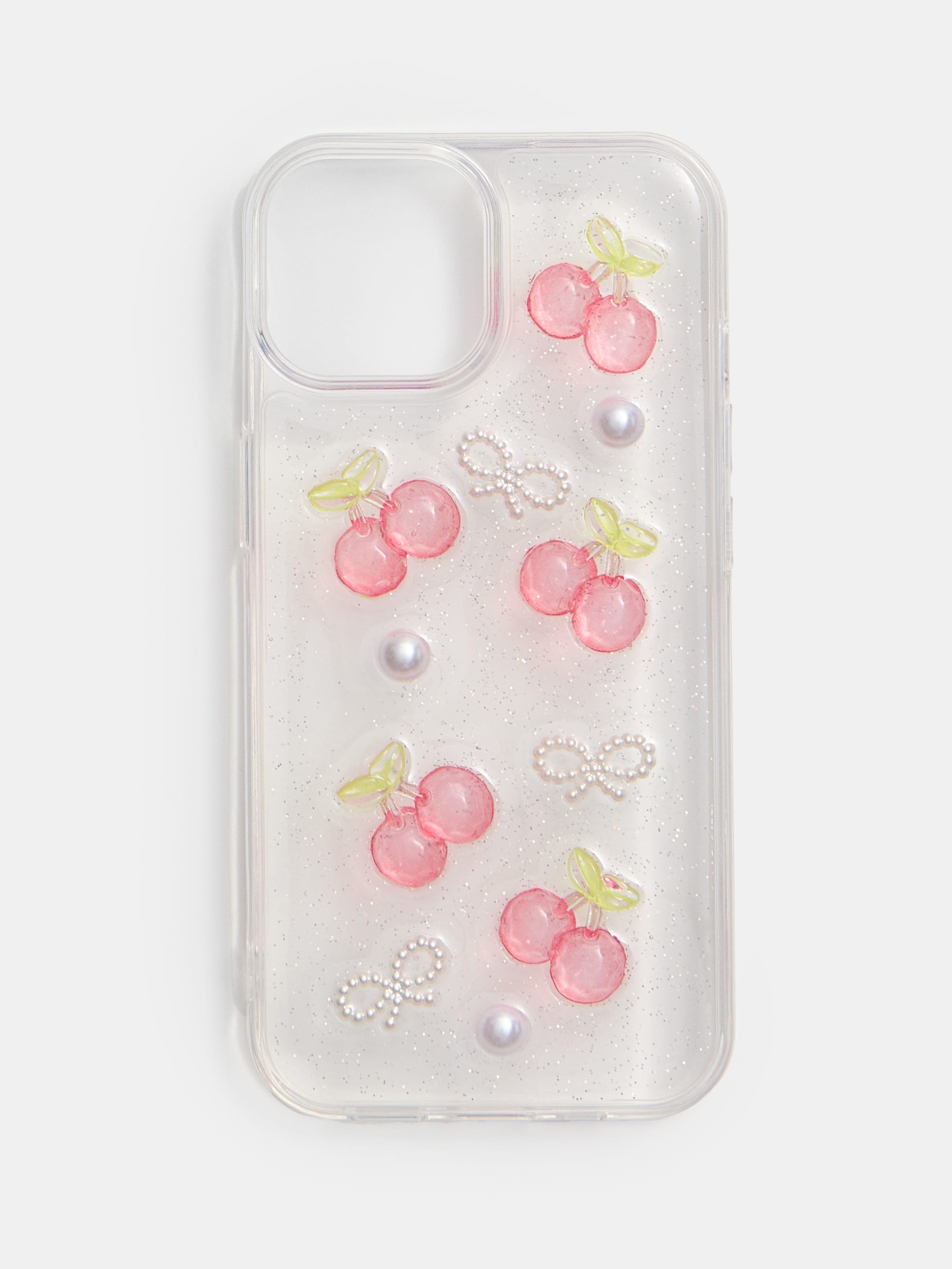Etui na iPhone 13/14 z motywem wiśni i kokardek